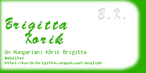 brigitta korik business card