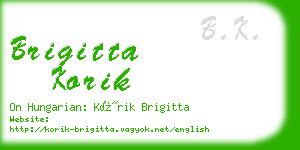 brigitta korik business card
